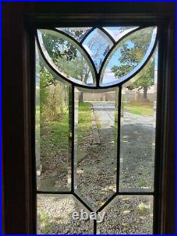 Antique Full Beveled Glass Window Pair Architectural Salvage