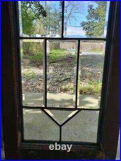 Antique Full Beveled Glass Window Pair Architectural Salvage
