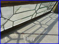 Antique Fully Beveled Leaded Stained Glass Transom Window 70 X 15.5 Salvage