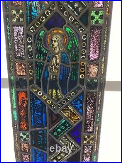 Antique German Stained Glass Church Angel Window From A Closed Church X12