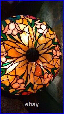 Antique Gorham Leaded Glass Lamp Lotus Design 18W Shade Only Duffner Handel