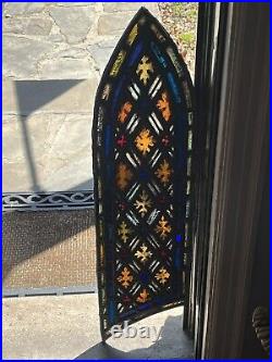 Antique Gothic Fired Leaded Stained Glass Church Windows, Kites, Set(2) Phila Pa