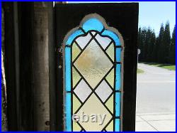 Antique Gothic Stained Glass Window 12 X 40 Architectural Salvage