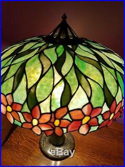 Antique Handel Leaded Stained Glass Lamp c. 1905