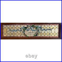 Antique Large American Stained, Jewelled, Leaded Glass Window c. 1890