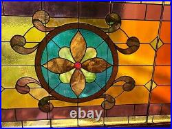 Antique Large Stained Glass Window SPRING SALE from 1850's
