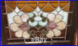 Antique Late 1800's Colorful X Large Stained Glass Leaded Window Beautiful