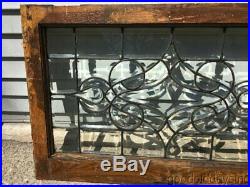 Antique Leaded Beveled Glass Transom Window Circa 1900 32 by 21