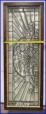 Antique Leaded Beveled Glass Transom Window with Jewels Original Frame Circa 1800