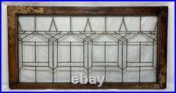 Antique Leaded Clear WAVY Glass Window 44.5x23.5 Chicago Bungalow Transom Deco Antique Leaded Clear WAVY Glass Window 44.5x23.5 Chicago Bungalow Transom Deco