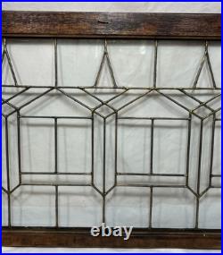 Antique Leaded Clear WAVY Glass Window 44.5x23.5 Chicago Bungalow Transom Deco Antique Leaded Clear WAVY Glass Window 44.5x23.5 Chicago Bungalow Transom Deco