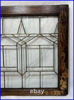 Antique Leaded Clear WAVY Glass Window 44.5x23.5 Chicago Bungalow Transom Deco Antique Leaded Clear WAVY Glass Window 44.5x23.5 Chicago Bungalow Transom Deco