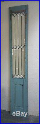 Antique Leaded Diamond Beveled Glass Tall Divider Door, Vestal Ny Mansion