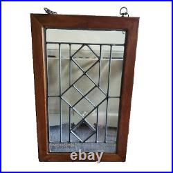 Antique Leaded Etched Beveled Glass Window Farmhouse Decor