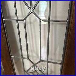 Antique Leaded Etched Beveled Glass Window Farmhouse Decor 16x28.5 PickUpOnly