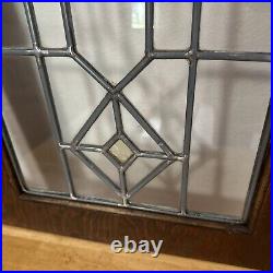 Antique Leaded Etched Beveled Glass Window Farmhouse Decor 16x28.5 PickUpOnly