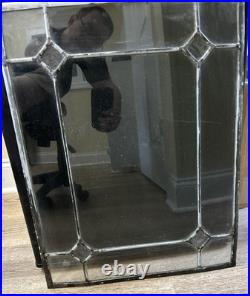 Antique Leaded Glass 22.5 X 17.5 Transom Window Old vintage