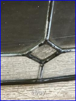 Antique Leaded Glass 22.5 X 17.5 Transom Window Old vintage