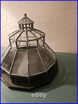 Antique Leaded Glass Dome Terrarium-Excellent Condition