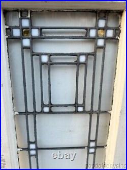 Antique Leaded Glass Door / Window 45 by 15 Circa 1920 Prairie Style Antique Leaded Glass Door / Window 45 by 15 Circa 1920 Prairie Style
