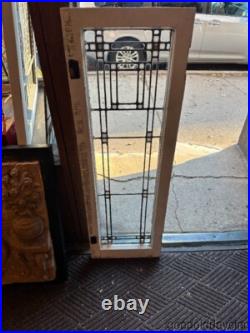 Antique Leaded Glass Door / Window 45 by 15 Circa 1920 Prairie Style Antique Leaded Glass Door / Window 45 by 15 Circa 1920 Prairie Style
