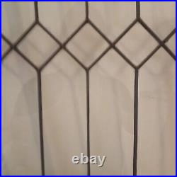 Antique Leaded Glass Double Windowpane, 28 W by 28 H