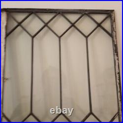 Antique Leaded Glass Double Windowpane, 28 W by 28 H