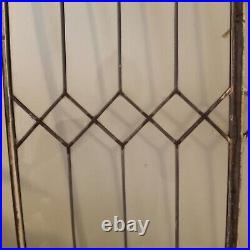 Antique Leaded Glass Double Windowpane, 28 W by 28 H