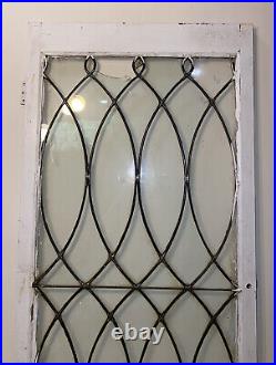 Antique Leaded Glass Window Cabinet Case Door Wood WAVY GLASS 52 Panels #I