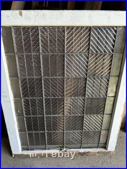 Antique Leaded Glass Window With 24 Luxfer Tiles Framed 28.5 X 35.5 Salvage Antique Leaded Glass Window With 24 Luxfer Tiles Framed 28.5 X 35.5 Salvage
