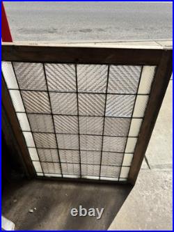 Antique Leaded Glass Window With 24 Luxfer Tiles Framed 28.5 X 35.5 Salvage Antique Leaded Glass Window With 24 Luxfer Tiles Framed 28.5 X 35.5 Salvage