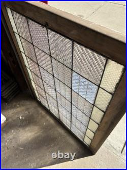 Antique Leaded Glass Window With 24 Luxfer Tiles Framed 28.5 X 35.5 Salvage Antique Leaded Glass Window With 24 Luxfer Tiles Framed 28.5 X 35.5 Salvage