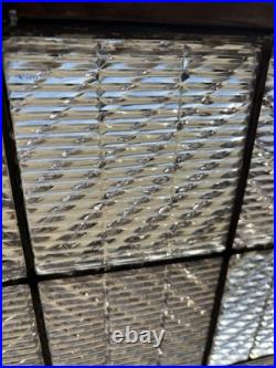Antique Leaded Glass Window With 24 Luxfer Tiles Framed 28.5 X 35.5 Salvage Antique Leaded Glass Window With 24 Luxfer Tiles Framed 28.5 X 35.5 Salvage