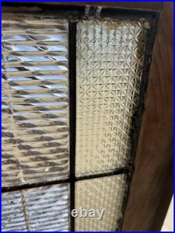 Antique Leaded Glass Window With 24 Luxfer Tiles Framed 28.5 X 35.5 Salvage Antique Leaded Glass Window With 24 Luxfer Tiles Framed 28.5 X 35.5 Salvage