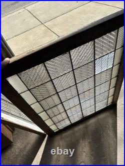 Antique Leaded Glass Window With 24 Luxfer Tiles Framed 28.5 X 35.5 Salvage Antique Leaded Glass Window With 24 Luxfer Tiles Framed 28.5 X 35.5 Salvage