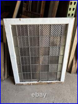 Antique Leaded Glass Window With 24 Luxfer Tiles Framed 28.5 X 35.5 Salvage Antique Leaded Glass Window With 24 Luxfer Tiles Framed 28.5 X 35.5 Salvage