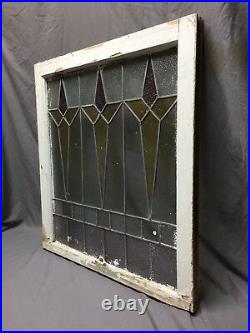 Antique Leaded Stained Colored Glass Window Sash Old Vintage 32X34 685-18C