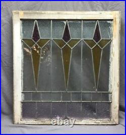 Antique Leaded Stained Colored Glass Window Sash Old Vintage 32X34 685-18C