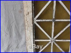 Antique Leaded Stained Glass Casement Geometric Window Chic Shabby 38x21 166-17P