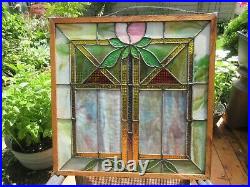 Antique Leaded Stained Glass Window 23x23