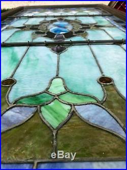 Antique Leaded Stained Glass Window 30 x 60
