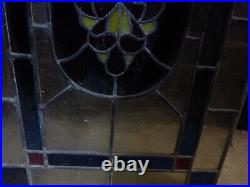 Antique Leaded Stained Glass Window 36 x 16 3/4