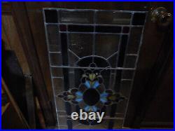 Antique Leaded Stained Glass Window 36 x 16 3/4