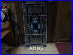 Antique Leaded Stained Glass Window 36 x 16 3/4