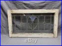 Antique Leaded Stained Glass Window Flower Victorian Cottage Vtg Chic 397-18P