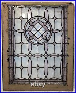 Antique Leaded Stained Glass Window Purple & Clear 31.5x25.5 Textured #C