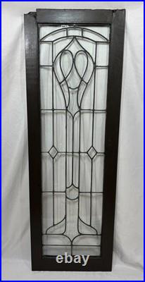 Antique Leaded WAVY Glass Cabinet Case Door Window 48x16 Art Nouveau