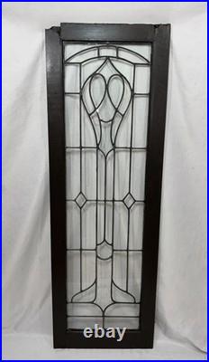 Antique Leaded WAVY Glass Cabinet Case Door Window 48x16 Art Nouveau