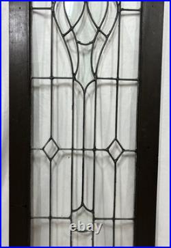 Antique Leaded WAVY Glass Cabinet Case Door Window 48x16 Art Nouveau