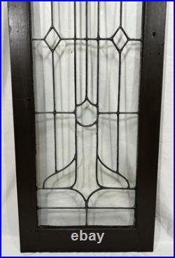 Antique Leaded WAVY Glass Cabinet Case Door Window 48x16 Art Nouveau